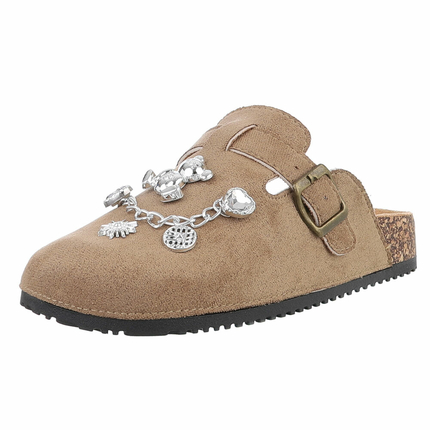 Damen Pantoletten - khaki