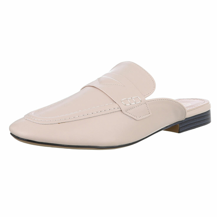 Damen Pantoletten - beige Gr. 41