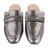 Damen Pantoletten - gunmetal