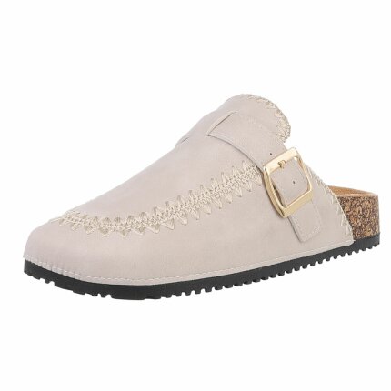 Damen Pantoletten - beige Gr. 38