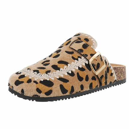 Damen Pantoletten - leopard Gr. 40