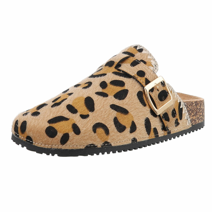 Damen Pantoletten - leopard Gr. 37