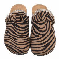 Damen Pantoletten - zebra
