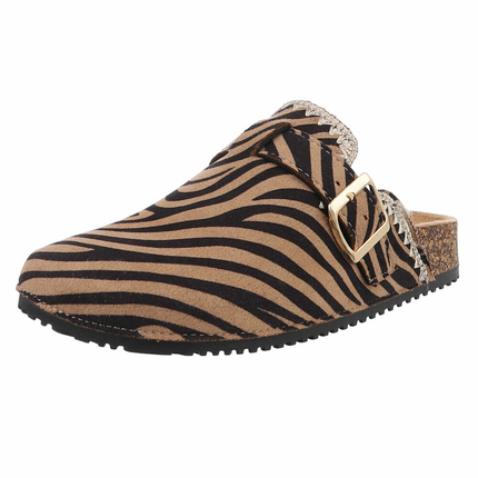 Damen Pantoletten - zebra Gr. 37