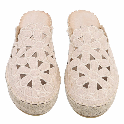 Damen Pantoletten - beige