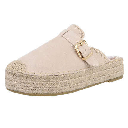Damen Pantoletten - beige Gr. 40