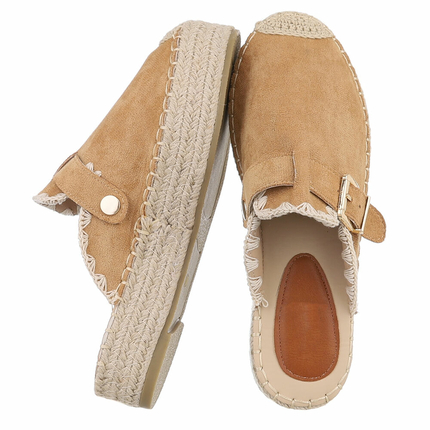 Damen Pantoletten - camel