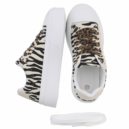 Damen Low-Sneakers - zebra