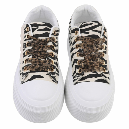 Damen Low-Sneakers - zebra