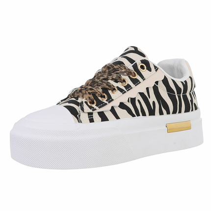 Damen Low-Sneakers - zebra Gr. 36