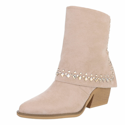Damen Western- & Bikerboots - beige Gr. 40