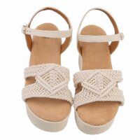 Damen Keilsandaletten - beige