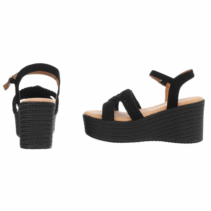 Damen Keilsandaletten - black