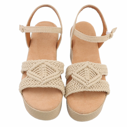 Damen Keilsandaletten - khaki