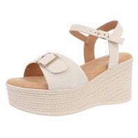 Damen Keilsandaletten - beige