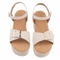 Damen Keilsandaletten - beige
