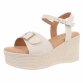 Damen Keilsandaletten - beige Gr. 39