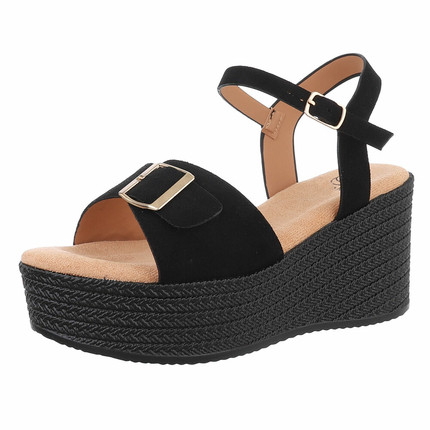 Damen Keilsandaletten - black