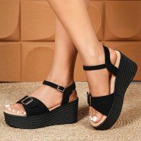 Damen Keilsandaletten - black