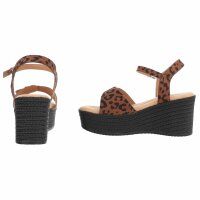 Damen Keilsandaletten - leopard