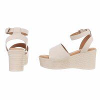 Damen Keilsandaletten - beige