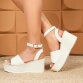 Damen Keilsandaletten - beige