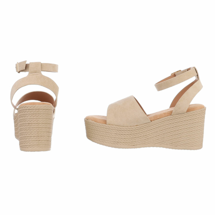 Damen Keilsandaletten - khaki