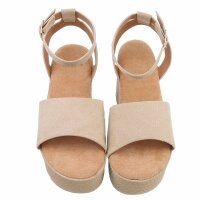 Damen Keilsandaletten - khaki
