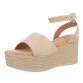 Damen Keilsandaletten - khaki - 12 Paar