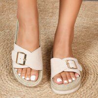 Damen Pantoletten - beige