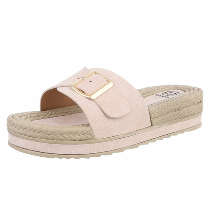 Damen Pantoletten - beige Gr. 39