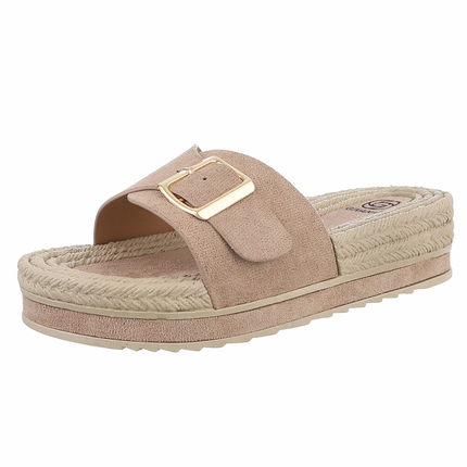 Damen Pantoletten - khaki