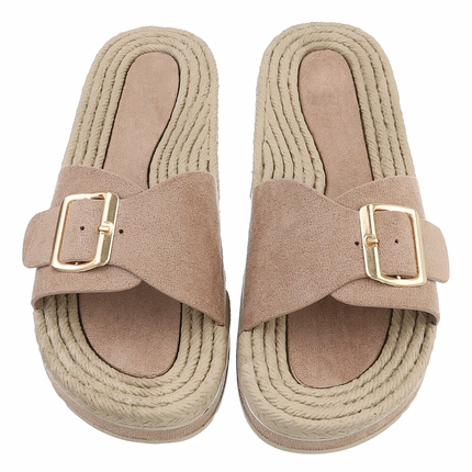 Damen Pantoletten - khaki