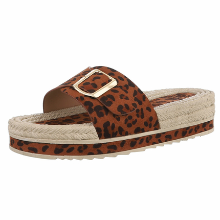 Damen Pantoletten - leopard