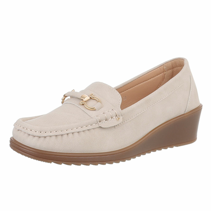 Damen Mokassins - beige Gr. 37