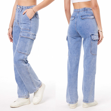 Damen High Waist Jeans von Laulia - blue