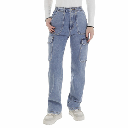 Damen High Waist Jeans von Laulia Gr. XL/42 - blue