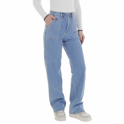 Damen High Waist Jeans von Laulia - blue