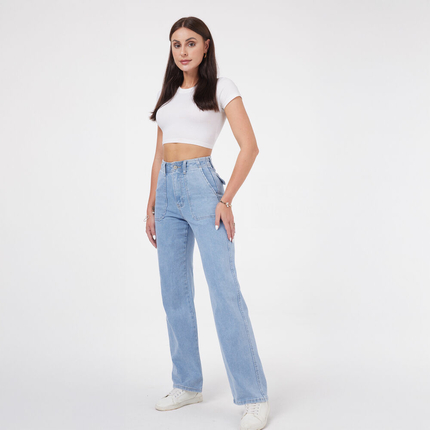 Damen High Waist Jeans von Laulia - blue