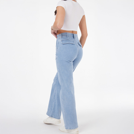 Damen High Waist Jeans von Laulia - blue