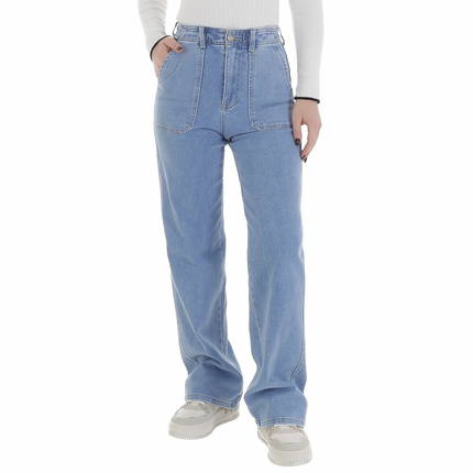 Damen High Waist Jeans von Laulia Gr. XS/34 - blue