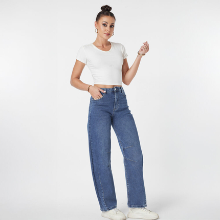Damen High Waist Jeans von Laulia - blue