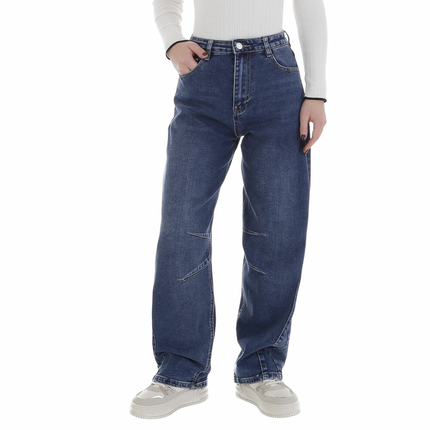 Damen High Waist Jeans von Laulia Gr. XS/34 - blue