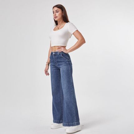 Damen Bootcut Jeans von Laulia - blue