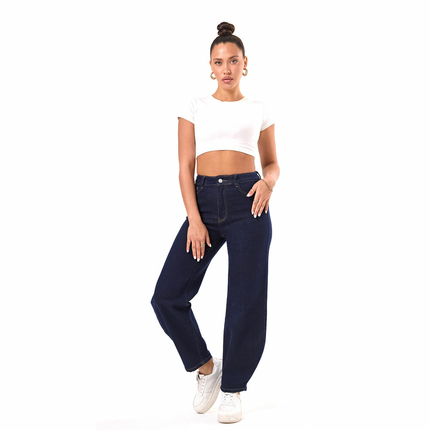 Damen High Waist Jeans von Laulia - DK.blue