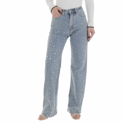 Damen High Waist Jeans von Laulia Gr. XS/34 - blue