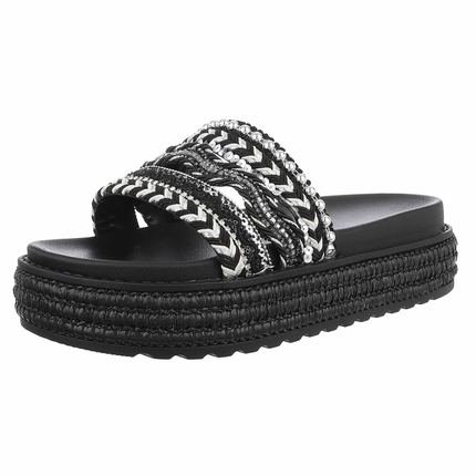 Damen Pantoletten - black - 12 Paar