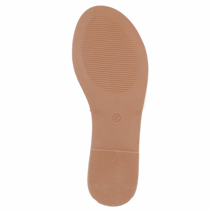 Damen Flache Sandalen - beige
