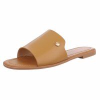 Damen Flache Sandalen - camel