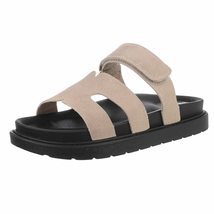Damen Pantoletten - beige
